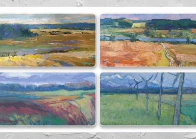 Paveikslų autoriai:  1. Menininkas Valentinas Varnas; 2. Menininkas Valentinas Varnas; 3. Menininkas Egidijus Bičkus; 4. Menininkas Egidijus Bičkus.